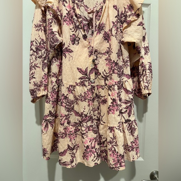 Free People Sunbaked Swing Dress in Peach Combo - Picture 8 of 8